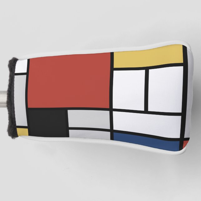 Mondrian Painting Red Flugzeug Yellow Black Gray B Golf Headcover (Vorderseite)