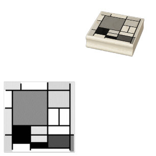 Mondrian Painting Red Flugzeug Yellow Black Gray B Gummistempel