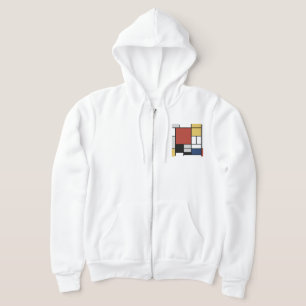 Mondrian Painting Red Flugzeug Yellow Black Gray B Hoodie