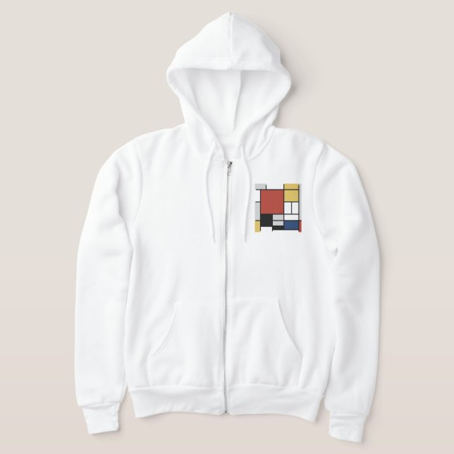 Mondrian Painting Red Flugzeug Yellow Black Gray B Hoodie (Ablage )