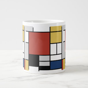Mondrian Painting Red Flugzeug Yellow Black Gray B Jumbo-Tasse