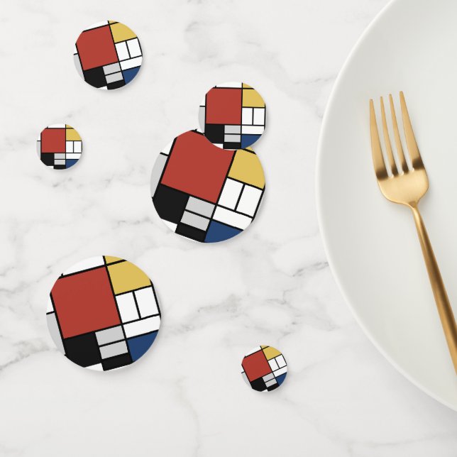 Mondrian Painting Red Flugzeug Yellow Black Gray B Konfetti (Gruppe)