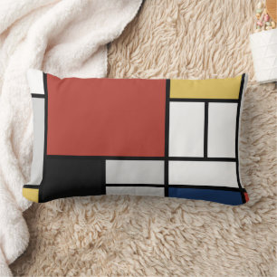 Mondrian Painting Red Flugzeug Yellow Black Gray B Lendenkissen