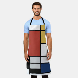 Mondrian Painting Red Flugzeug Yellow Black Gray B Schürze