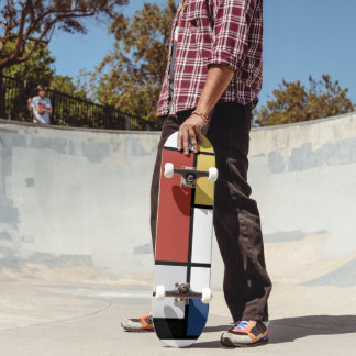 Mondrian Painting Red Flugzeug Yellow Black Gray B Skateboard