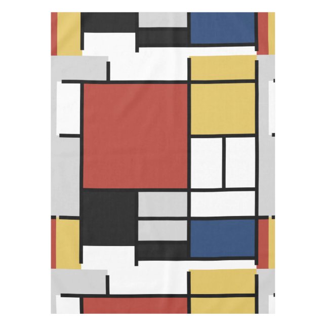 Mondrian Painting Red Flugzeug Yellow Black Gray B Tischdecke (Vorderseite)