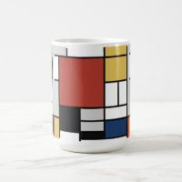 Mondrian Painting Red Flugzeug Yellow Black Gray B
