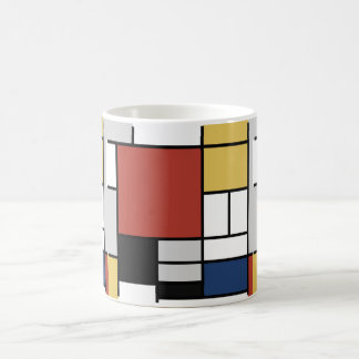Mondrian Painting Red Flugzeug Yellow Black Gray B Verwandlungstasse