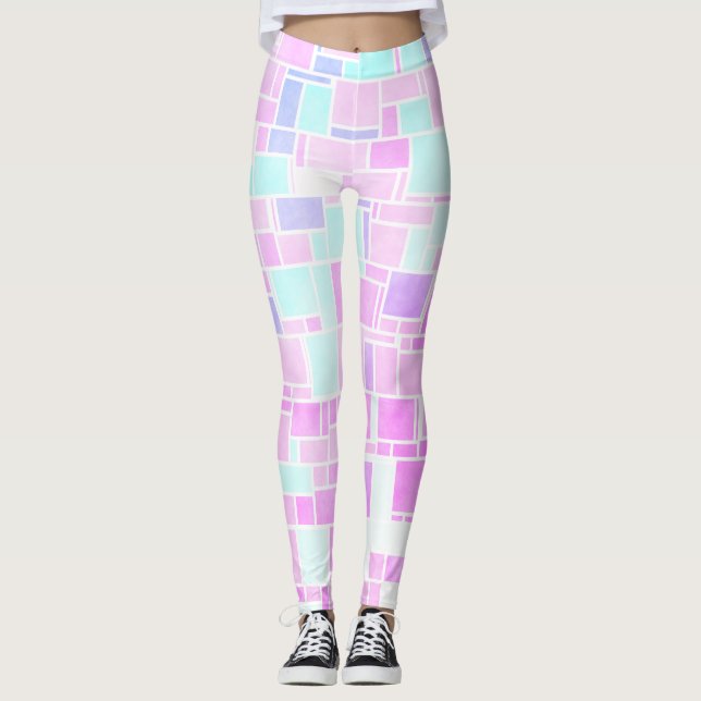 Mondrian Pastel 2 Leggings (Vorderseite)