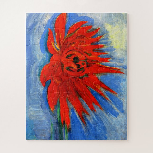 Mondrian - Red Chrysanthemum Puzzle (Vertikal)