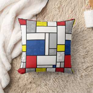 Mondrian Retro Circles Minimalistisch De Stijl Mod Kissen