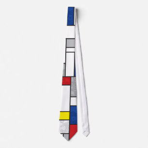 Mondrian Retro Circles Minimalistisch De Stijl Mod Krawatte