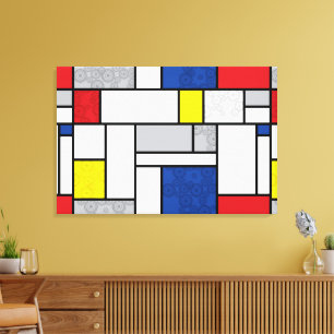 Mondrian Retro Circles Minimalistisch De Stijl Mod Leinwanddruck