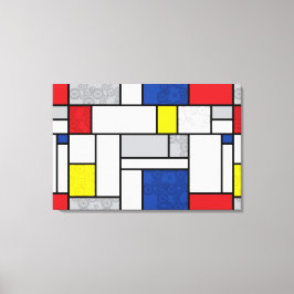 Mondrian Retro Circles Minimalistisch De Stijl Mod Leinwanddruck