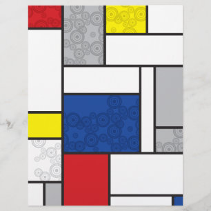 Mondrian Retro Kreise Minimalistischer De Stijl Mo
