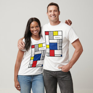 Mondrian Retro Kreise Minimalistischer De Stijl Mo T-Shirt