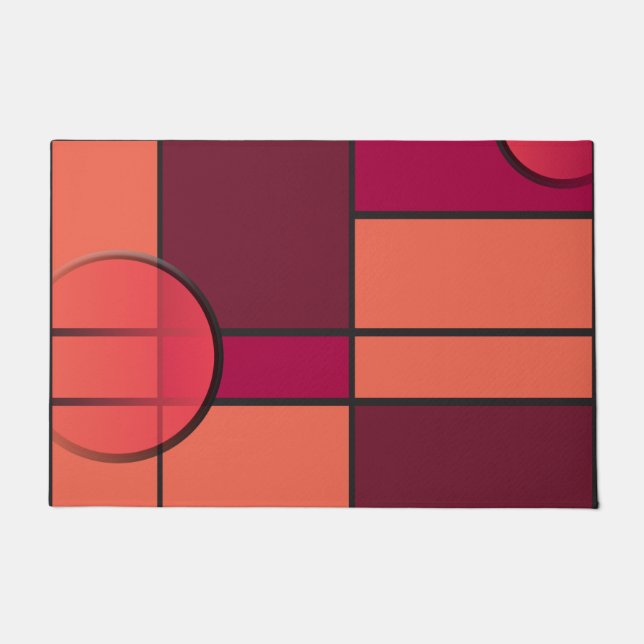Mondrian & rot fußmatte (Vorderseite)