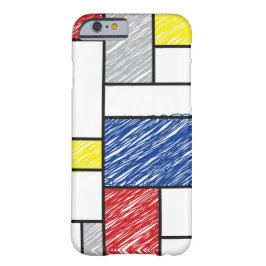 Mondrian Scribbles Minimalist Stijl Modern Art iPhone 15 Pro Hülle