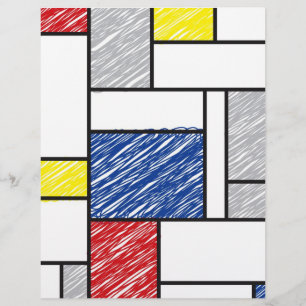Mondrian Scribbles Minimalist Stijl Modern Art Flyer