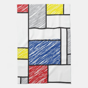 Mondrian Scribbles Minimalist Stijl Modern Art Handtuch