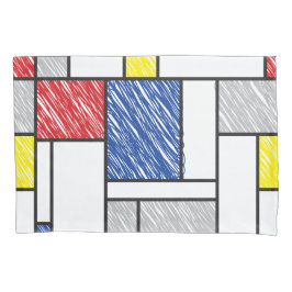 Mondrian Scribbles Minimalist Stijl Modern Art Kissenbezug