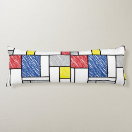Mondrian Scribbles Minimalist Stijl Modern Art Seitenschläferkissen