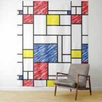 Mondrian Scribbles Minimalist Stijl Modern Art