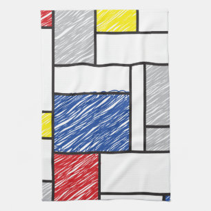 Mondrian Scribles Minimalistisch De Stijl Modern A Handtuch