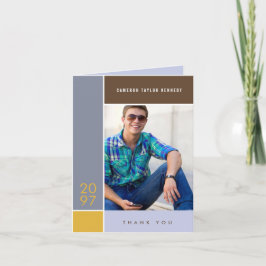 Mondrian Simple Color Blocks Abschluss Foto Dankeskarte