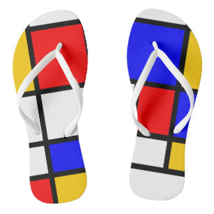 Mondrian-Stil Flip Flops