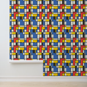 Mondrian Style Color Blocks Tapete