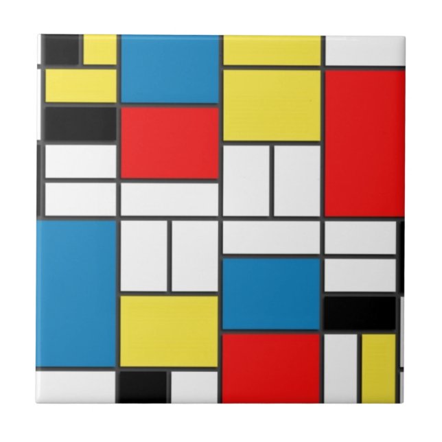 Mondrian Style Fliese (Vorderseite)