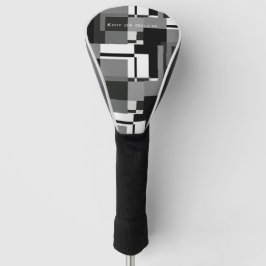 Mondrian Style Gray Abstrakt Modern Geometric Chic Golf Headcover