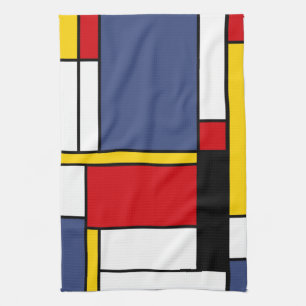 Mondrian Style Modernes Abstraktes Kunstdesign Geschirrtuch
