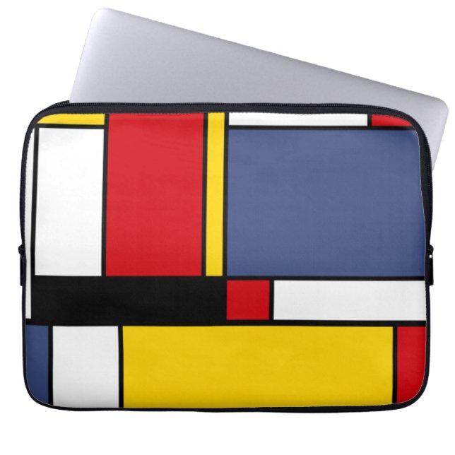 Mondrian Style Modernes Abstraktes Kunstdesign Laptopschutzhülle (Vorderseite)