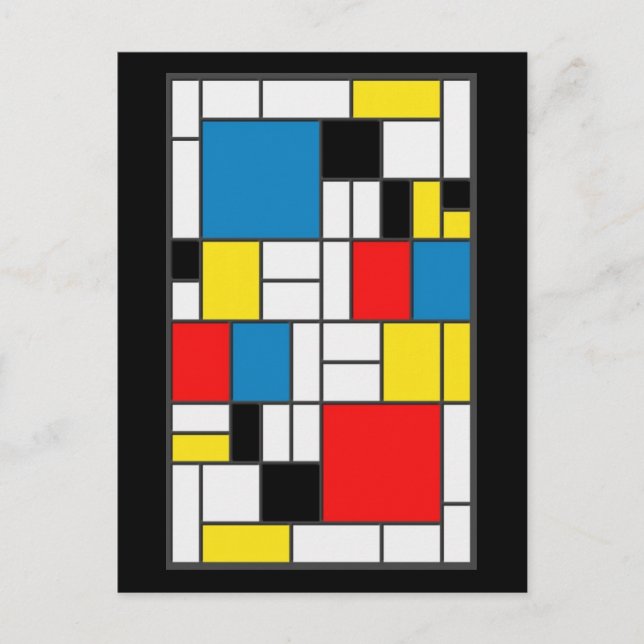 Mondrian Style Postkarte (Vorderseite)