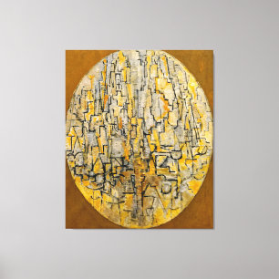 MONDRIAN - TABLEAU 3 COMP. in Oval (Bäume) - 1913 Leinwanddruck