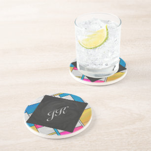 Mondrian Yellow Pink Blue Print Untersetzer