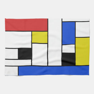 Mondrian zeichnet Geschirrtuch 16" x 24"