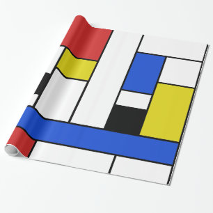 Mondrian zeichnet glattes Packpapier, 30" x 6' Geschenkpapier