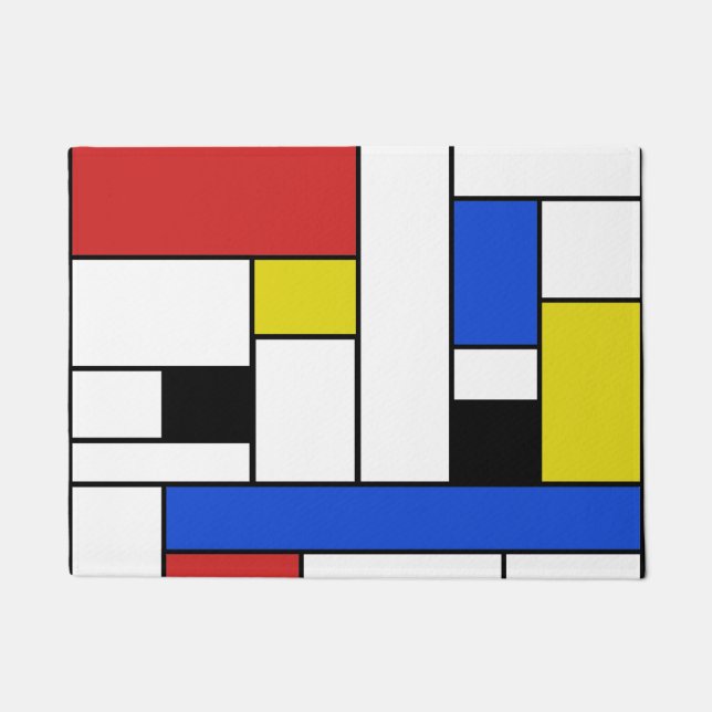 Mondrian zeichnet Tür-Matte Fußmatte (Vorderseite)