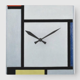 Mondrian - Zusammensetzung, 1921 Quadratische Wanduhr