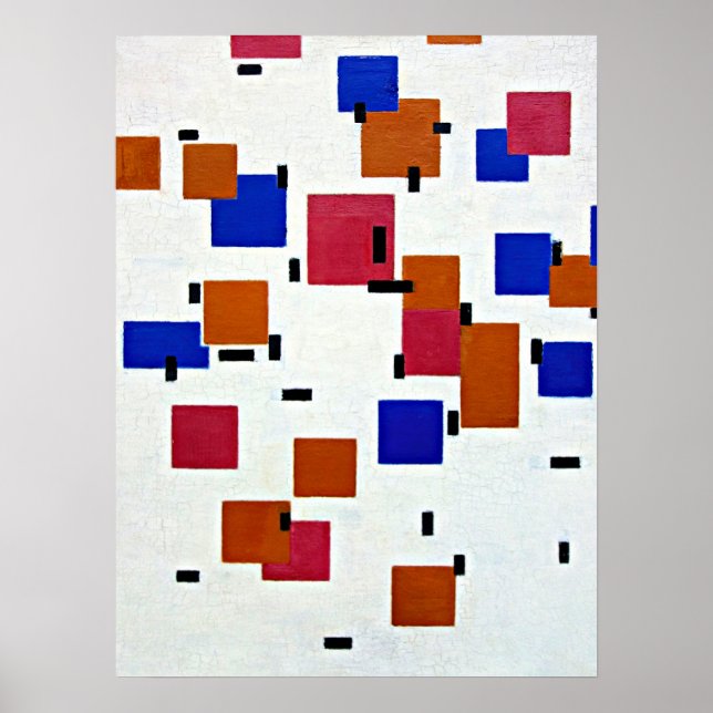 Mondrian - Zusammensetzung in Farbe A Poster (Vorne)