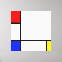 MONDRIAN - ZUSAMMENSETZUNG IV mit RED, BLUE & YELL