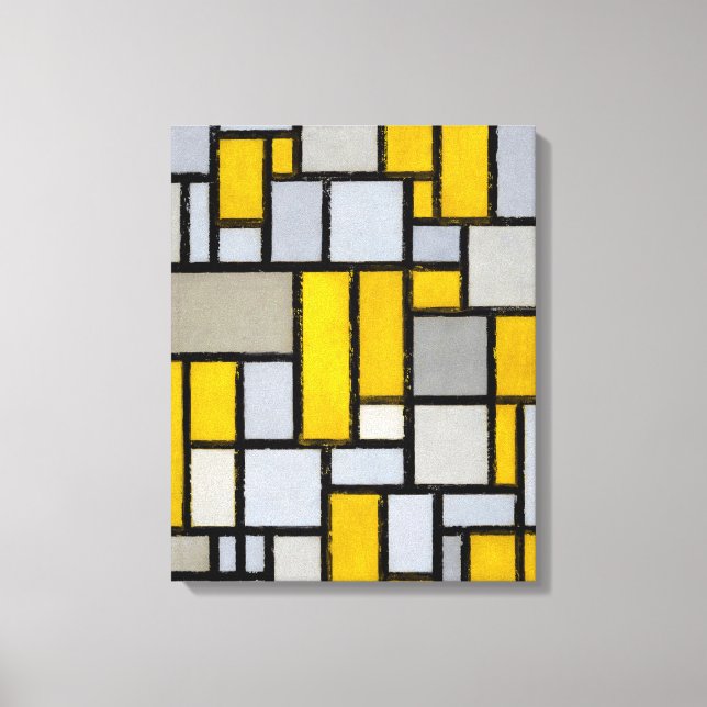 MONDRIAN - ZUSAMMENSETZUNG MIT GRID 1 - 1918 - LEINWANDDRUCK (Vorderseite)