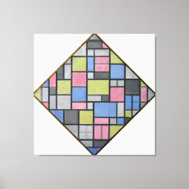 MONDRIAN - ZUSAMMENSETZUNG MIT GRID 6: LOZENGE - 1 LEINWANDDRUCK (Vorderseite)