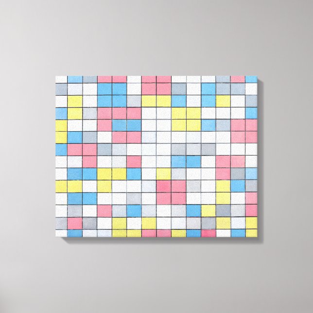 MONDRIAN - ZUSAMMENSETZUNG MIT GRID 9 (1919) - LEINWANDDRUCK (Vorderseite)