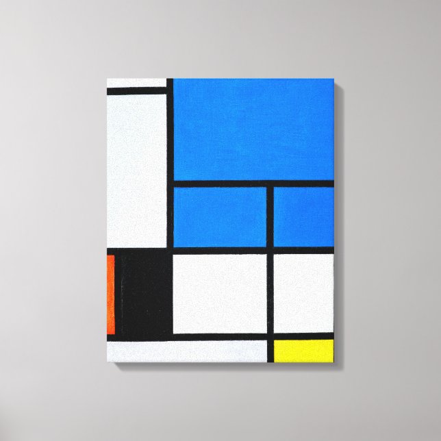 MONDRIAN - ZUSAMMENSETZUNG MIT GROSSEM BLAUEN FLUG LEINWANDDRUCK (Vorderseite)