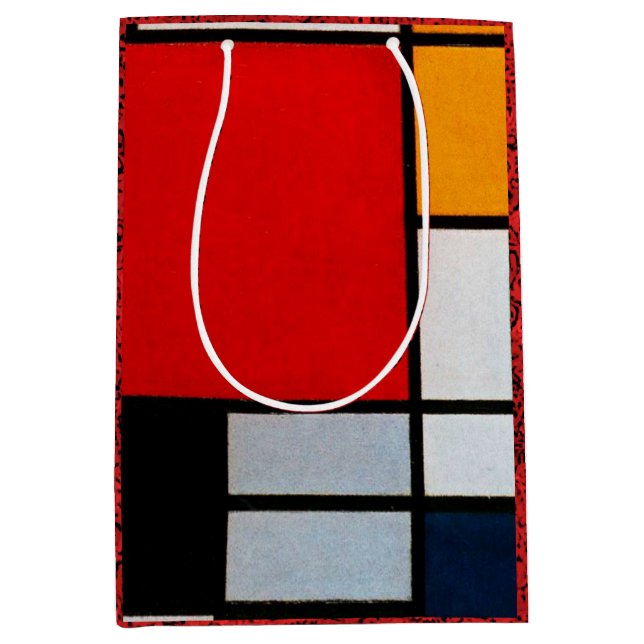 Mondrian - Zusammensetzung mit großem rotem Flugze Mittlere Geschenktüte (Vorderseite)