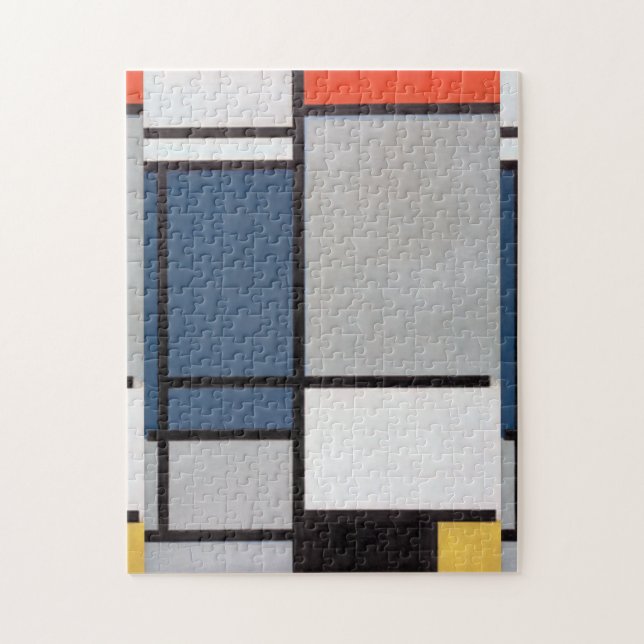Mondrian-Zusammensetzung mit rot, blau, schwarz, g Puzzle (Vertikal)